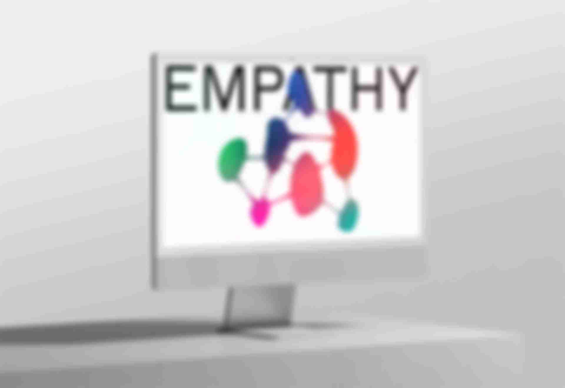 Startscreen of the Empathy web app on an iMac.