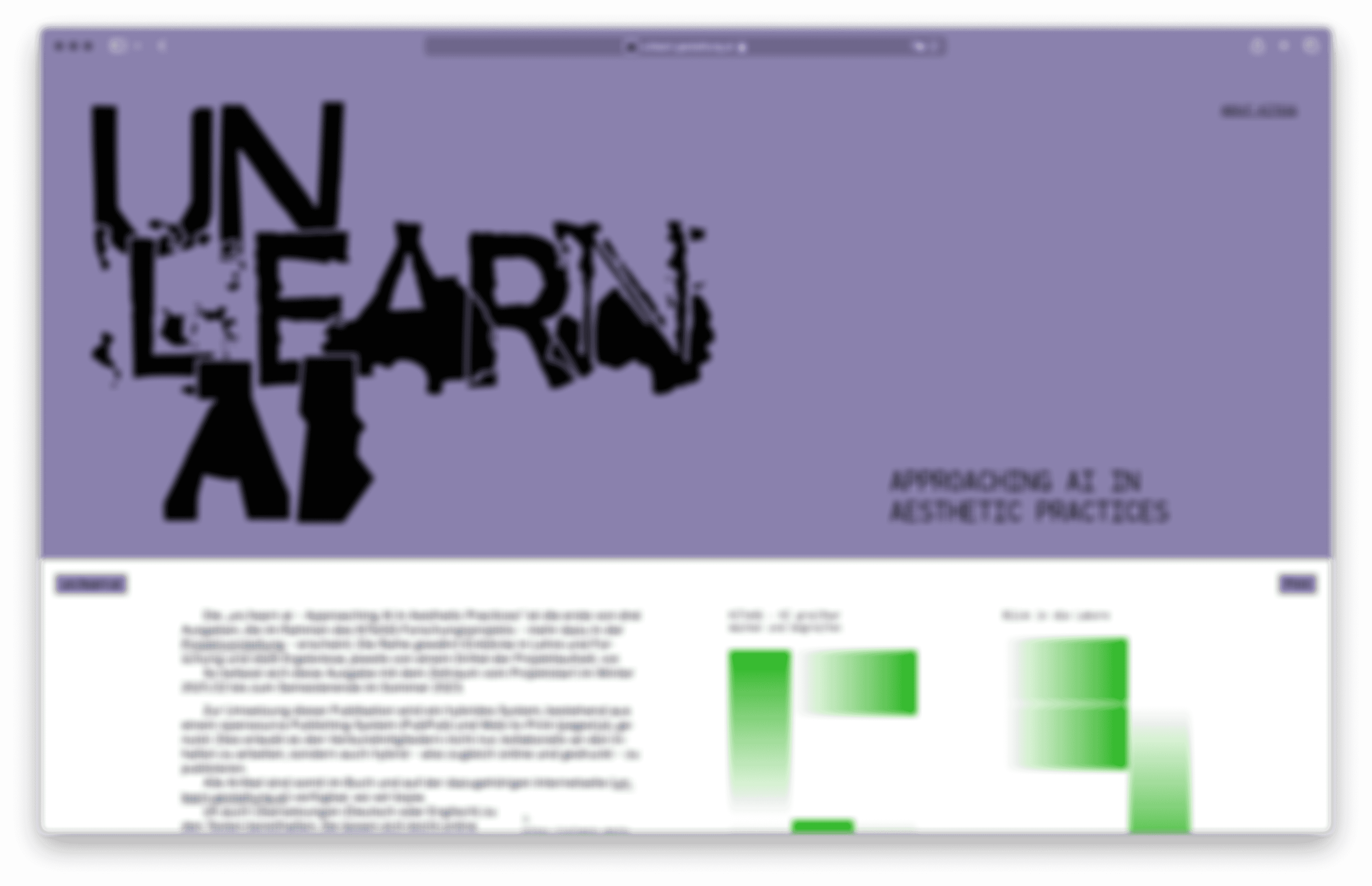 Homepage of the digital publication un/learn ai.