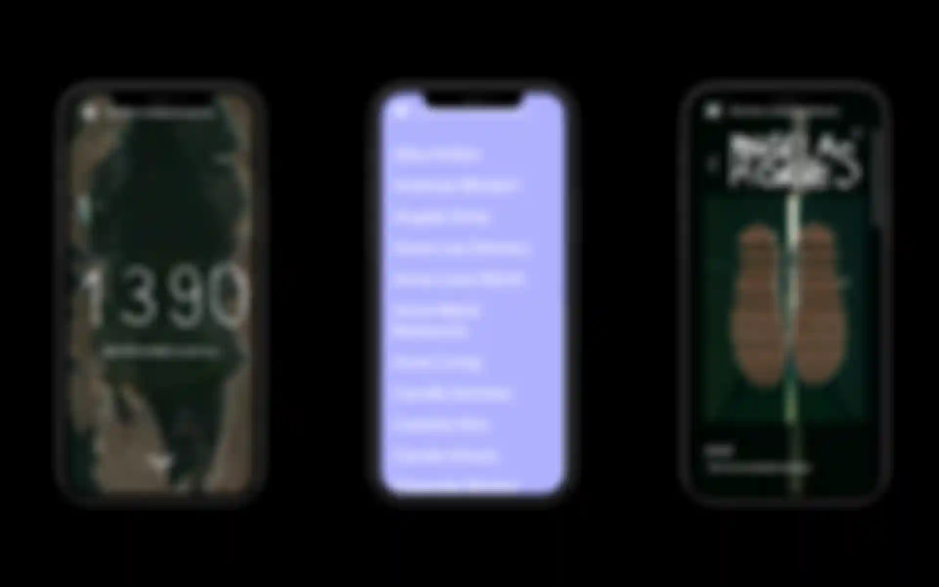 Drei nebeneinander liegende iPhones 12 zeigen verschiedene Seiten der Website für BaMa 21/22.