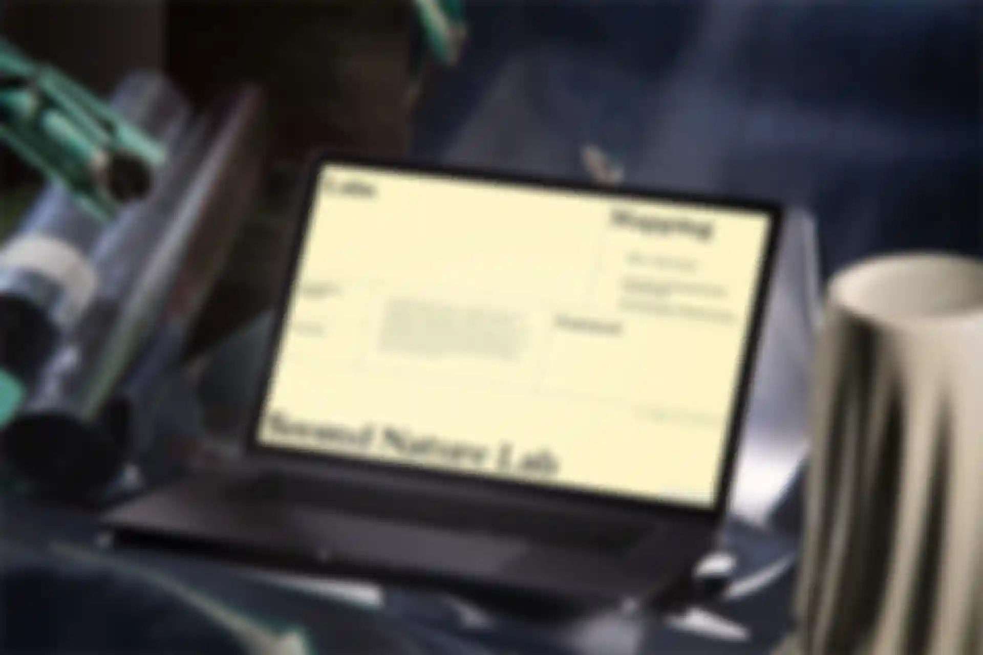 Startseite von Second Nature Lab auf einem MacBook Pro.